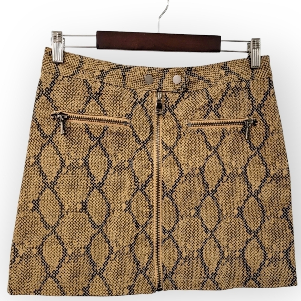 She + Sky Snakeskin Print Mini Skirt Size Medium